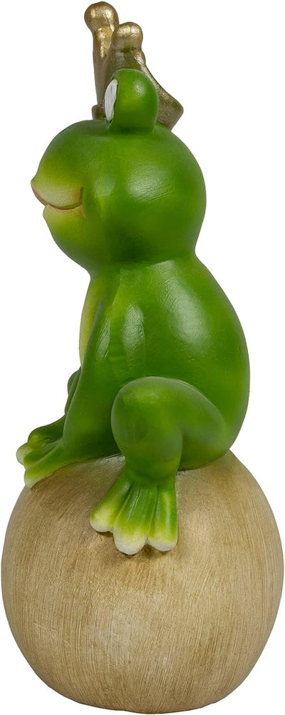 DRULINE Froschkönig - Gartenfigur Frosch - Deko Frosch - Garten Deko - Deko Figur - Indoor/Outdoor -