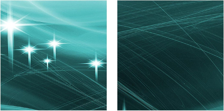 Runa Art Bild Modern Abstrakt - Made in Germany - Wandbilder Diamant Türkis Weiss 4 Teilig 400742b