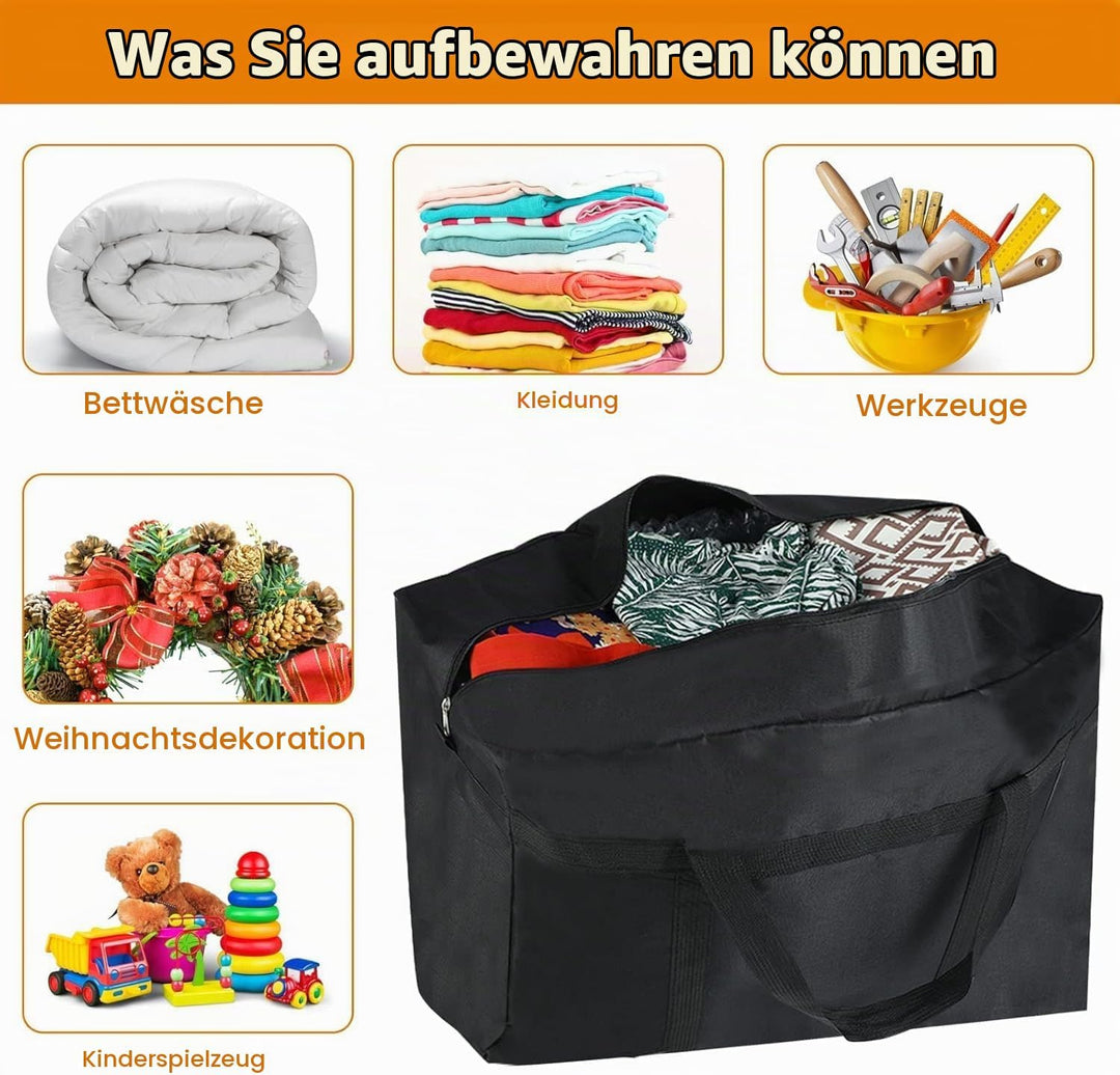 Averrex 2 Stück 125L Aufbewahrungstaschen, Umzugstasche gross, Bettdecken-Aufbewahrungstaschen mit R