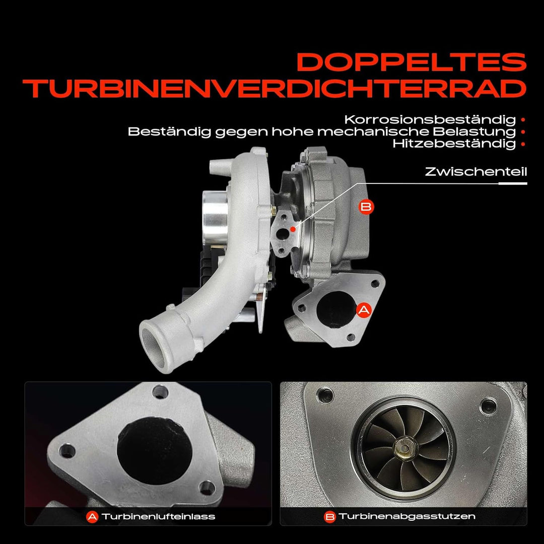 Frankberg Turbolader Abgasturbolader Diesel Kompatibel mit A4 8EC TDI 2.7L 2005-2008 A4 Avant 8ED TD