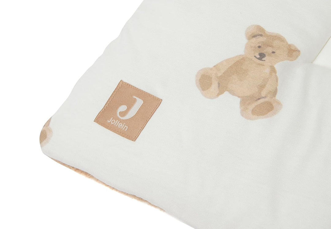 Jollein Krabbeldecke für Baby - Teddy Bear - Bio-Baumwolle - Laufgittereinlage - 75x95 cm - Spieldec