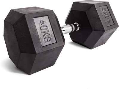 C.P. Sports Hexagon Hanteln gummiert 1-80 kg (Stück) + gratis Griffpolster Dumbbell mit ergonomische