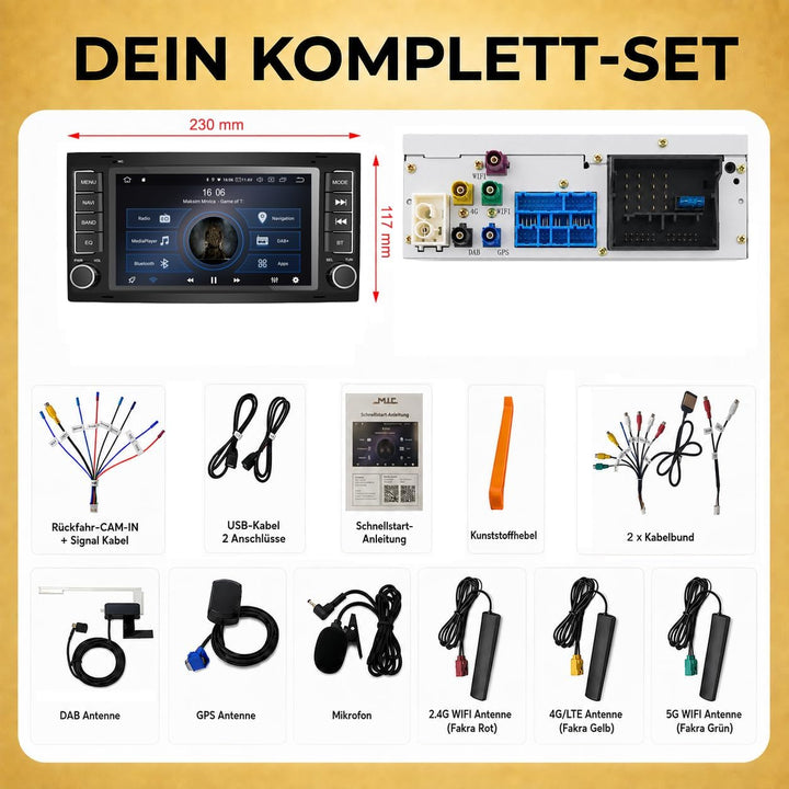 M.I.C. AVTO7 Android 12 Autoradio mit navi Qualcomm Snapdragon 665 4G+64G Ersatz für VW T5 multivan
