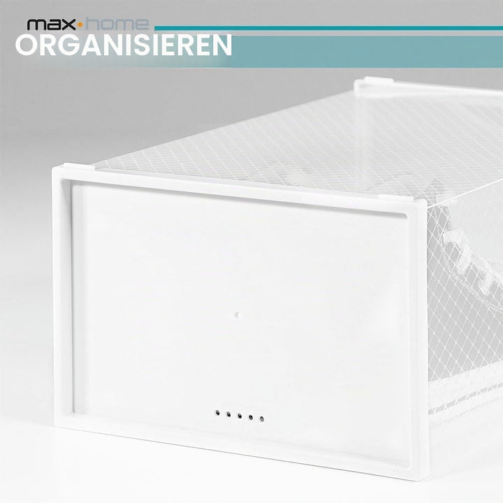 AKTIVE Max Home Schuhkartons aus Kunststoff, 6er-Set Aufbewahrungsboxen, 23 x 33,5 x 14,5 cm, stapel