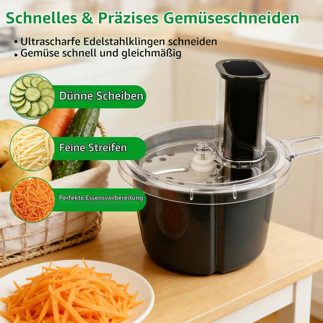 Multifunktionaler Gemüseschneider Kompatibel mit TM5 &amp; TM6 | Spiralschneider aus Edelstahl und ABS,