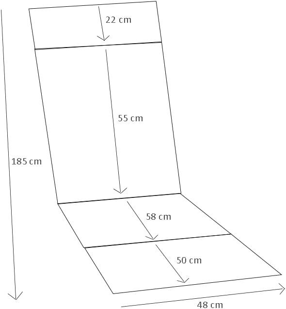 Destiny Premium Polster Deckchair Auflage Deckchairauflage Sitzpolster Sand Meliert - Ohne Deckchair