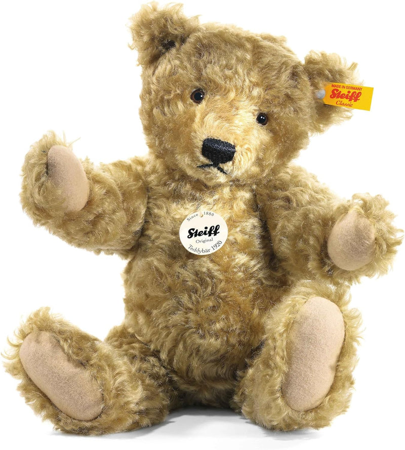 Steiff Classic 1920 Teddybär, 35 cm, Teddybär mit Stimme, für Sammler, weich & nicht waschbar, hellb
