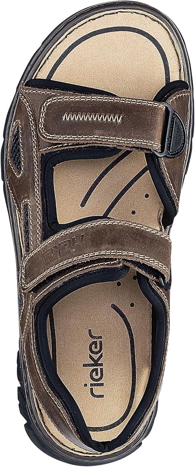 Rieker Herren Klassische Sandalen 22761, Männer Sandalen 40 EU Braun, 40 EU Braun
