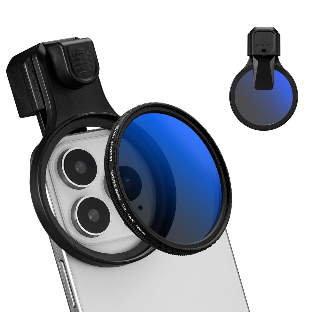 K&amp;F CONCEPT 58mm Universeller Filterclip für Handy mit Druckknopf 58mm CPL, 58mm CPL