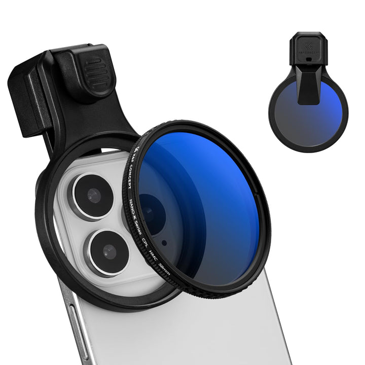 K&amp;F CONCEPT 58mm Universeller Filterclip für Handy mit Druckknopf 58mm CPL, 58mm CPL