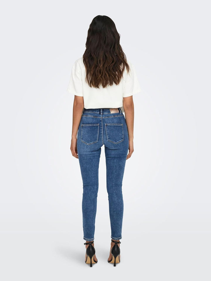 ONLY Female Skinny Jeans ONLBLUSH Mittlere Taille Skinny Fit Jeans 25W / 30L Blau (Medium Blue Denim