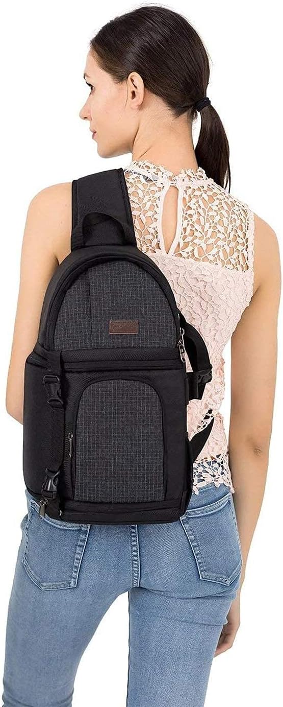 MOSISO Kameratasche Brust, DSLR/SLR/Spiegellose Kamera Rucksack Tasche Stossfester Fotografie Rucksa