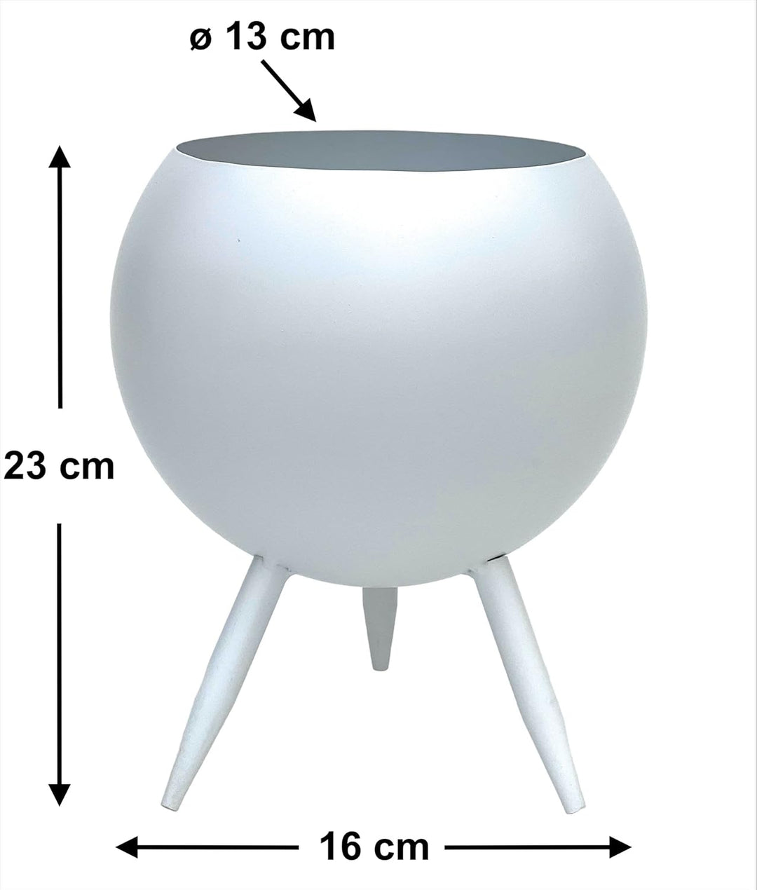 DanDiBo Blumenhocker Metall mit Topf Weiss 23 cm Blumenständer 96259 M Blumensäule Modern Pflanzenst