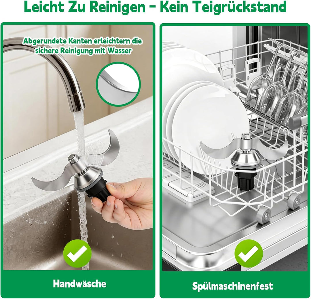 Teigmesser für Thermomix TM31, Edelstahl Teigmischmesser, Kein Teig-Rückstand, Schnelle Reinigung de