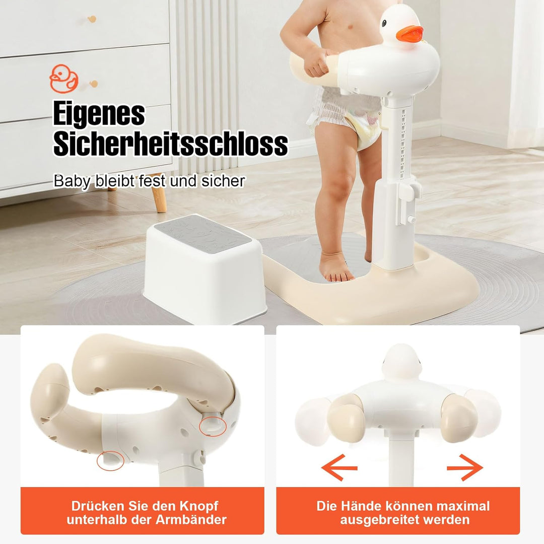 Baby Dusche Ständer, Einstellbarer Badewannenständer mit Duschsitz &amp; AntiRutsch-Basis, Tragbarer Bab