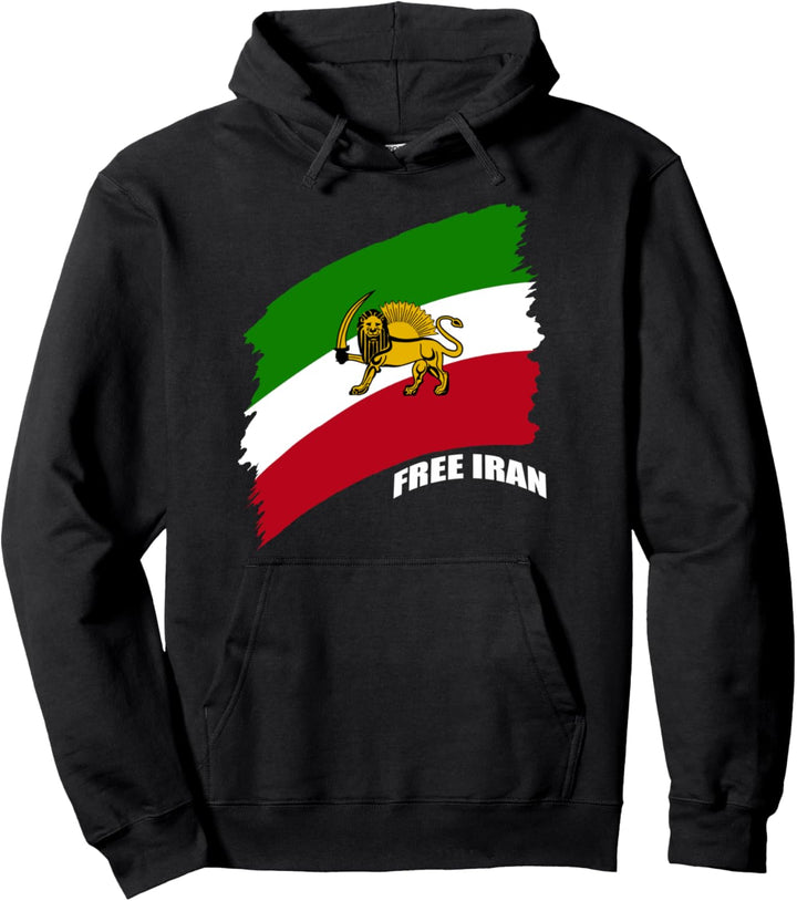 Iran-Flagge mit Löwen-T- Pullover Hoodie