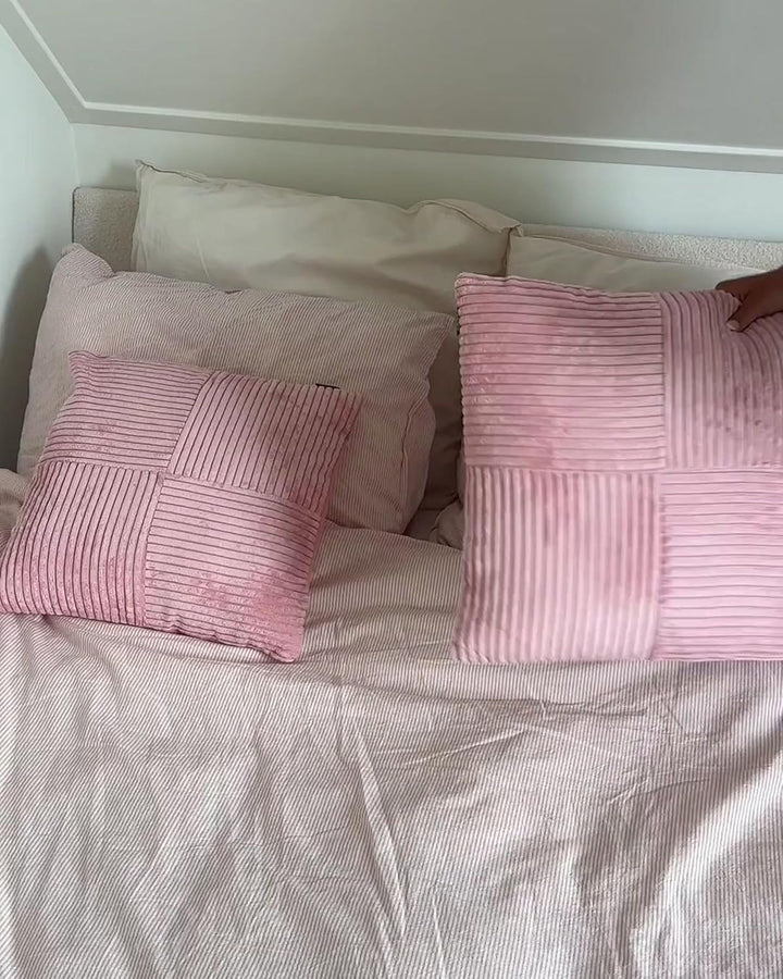 Set aus 2 dekorative Kissen aus Cord 43 × 43 cm Rosa Millet