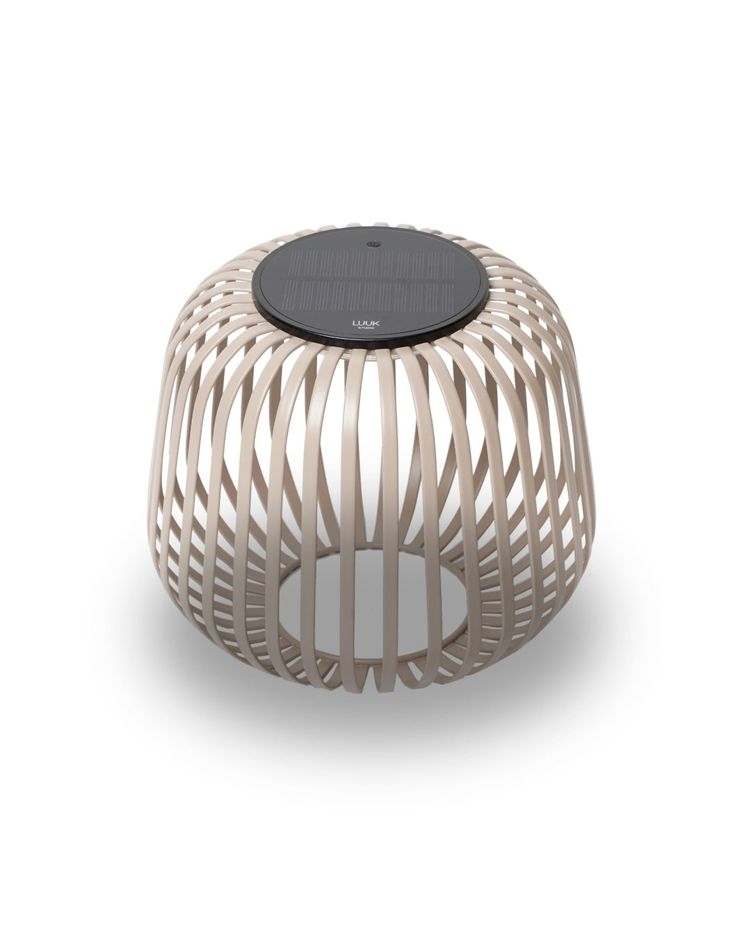 LUUK Studio Kabellose Tischlampe aufladbar via Solar & USB-C, modernes Boho Design, dimmbar & Windli