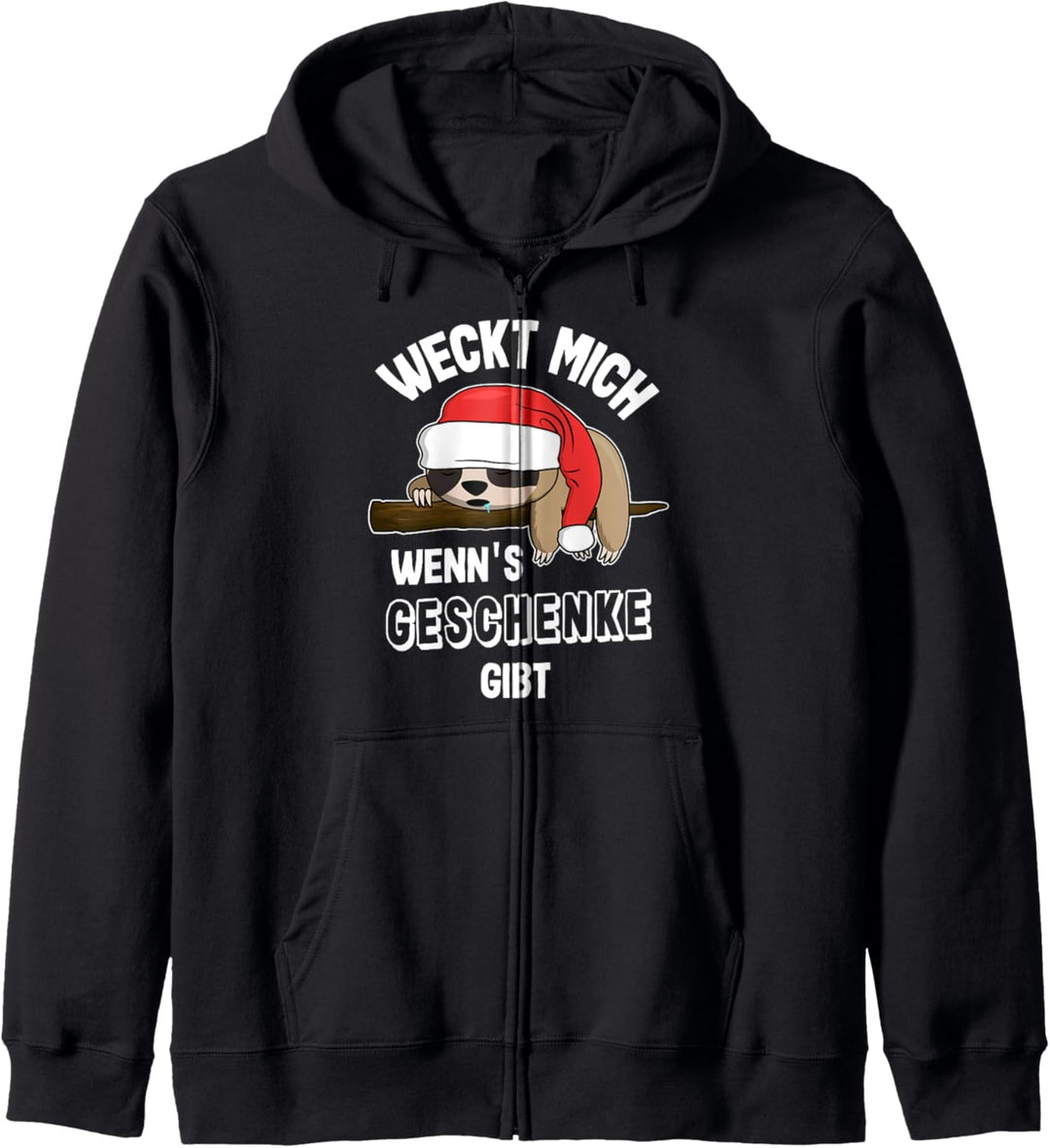 Christmas Schlafanzug Weihnachten Faultier Winterschlaf Kapuzenjacke