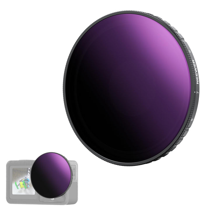 NEEWER Variabler ND Filter, kompatibel mit DJI Osmo Action 5 Pro und Action 4, ND64-256 (6-8 Stops),