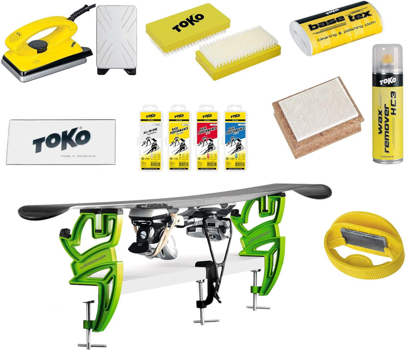 Toko Geschenke-Set Skiwax 12-teilig mit Wachsbügeleisen Skispanner und Kantenschärfer