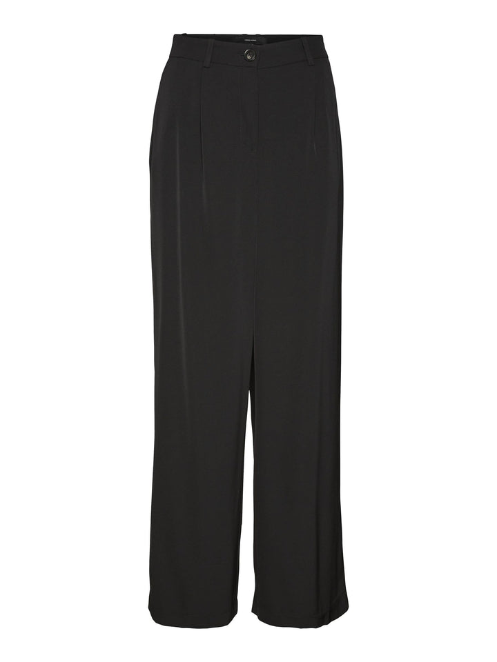 Vero Moda Women's VMLUNADESI MR Wide SOLID Pant Hose, Black, XSW / 30L