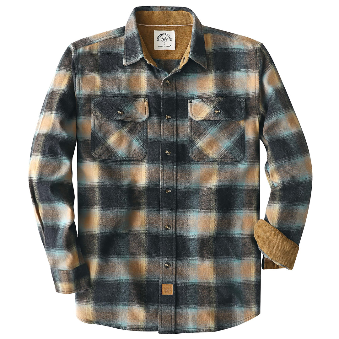 Dubinik® Flanellhemd Herren Button Down Kariert Baumwollhemd Freizeithemd Hemd Herren Langarm mit Zw