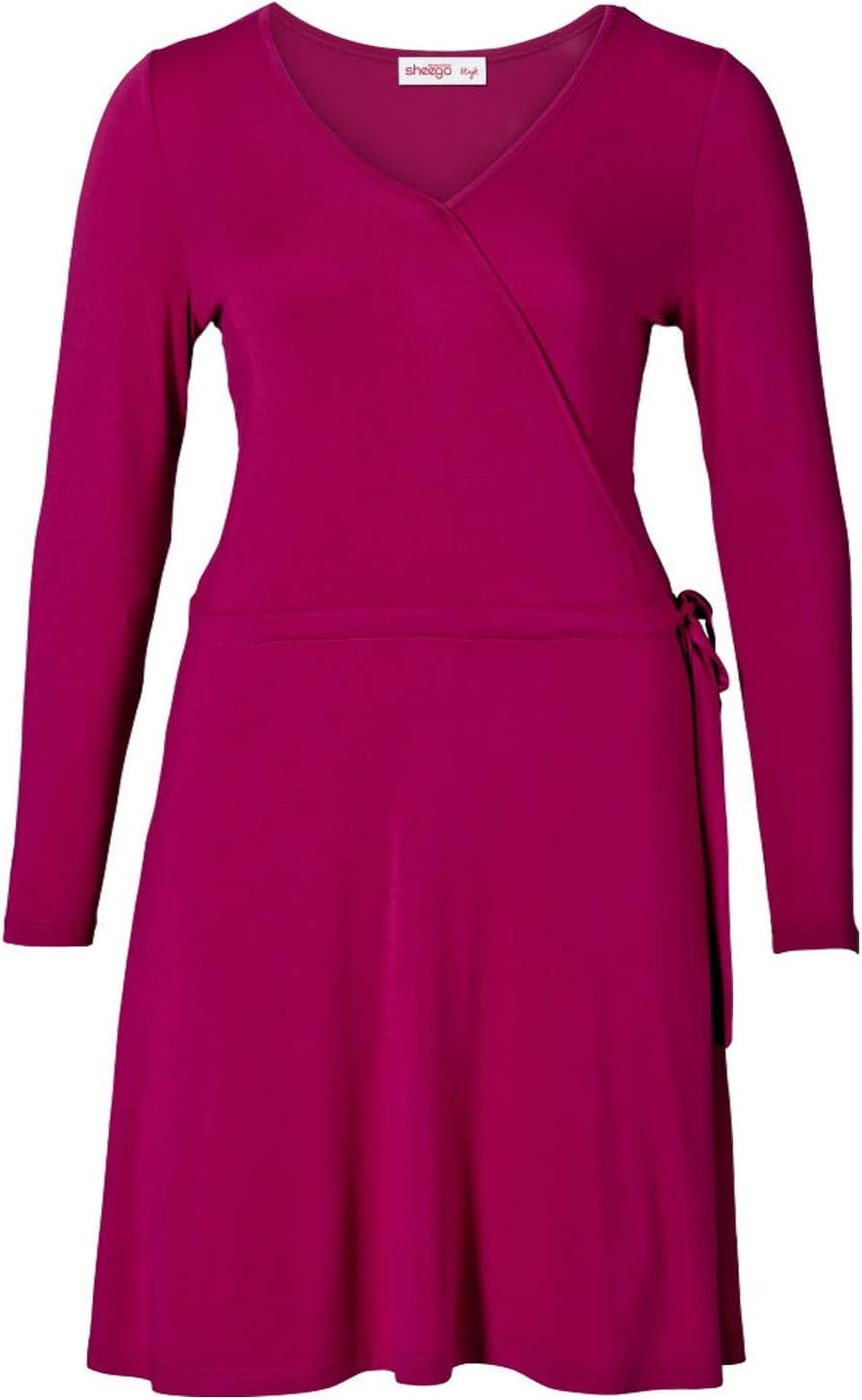 Sheego Damen-Kleid Wickelkleid Pink Grösse 42