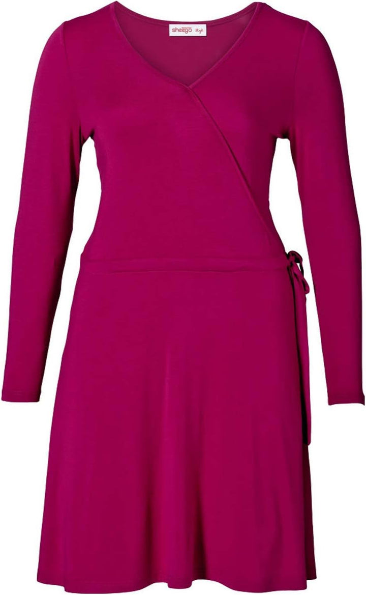 Sheego Damen-Kleid Wickelkleid Pink Grösse 42