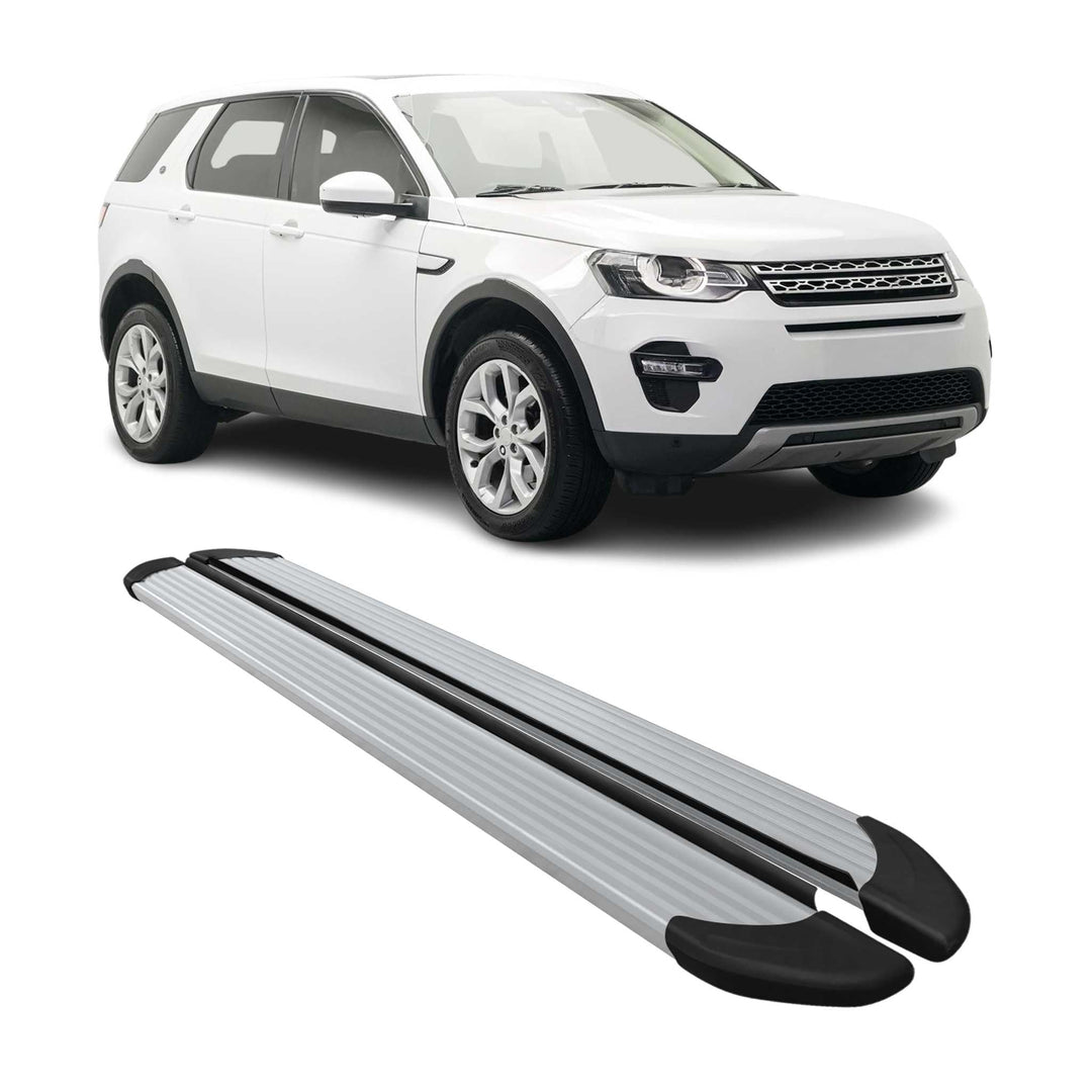 OMAC Schweller Trittbretter Schweller kompatibel mit Land Rover Discovery Sport 2014-2020 Silber Alu
