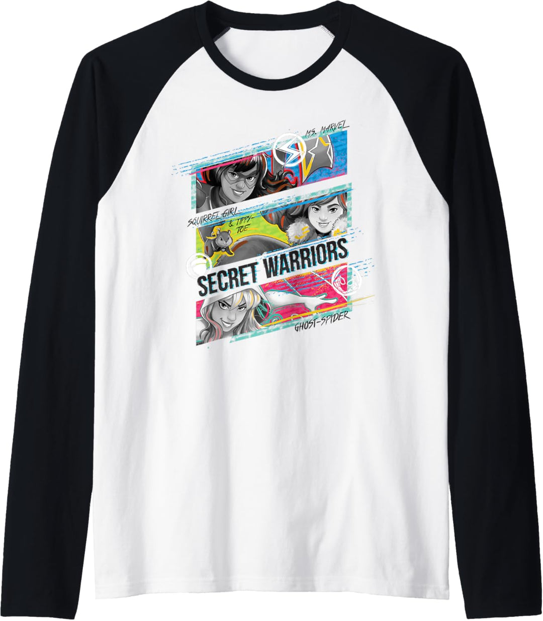 Marvel Secret Warriors Ms. Marvel Squirrel Girl Ghost-Spider Raglan