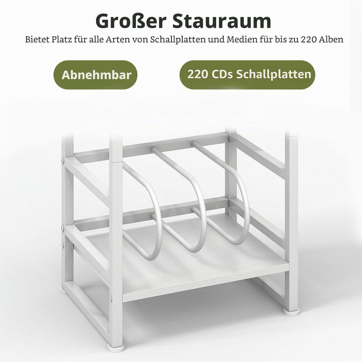 Plattenspieler-Ständer, 3 Etagen Beistelltisch,Plattenspielertisch Aufbewahrung von Schallplatten, b