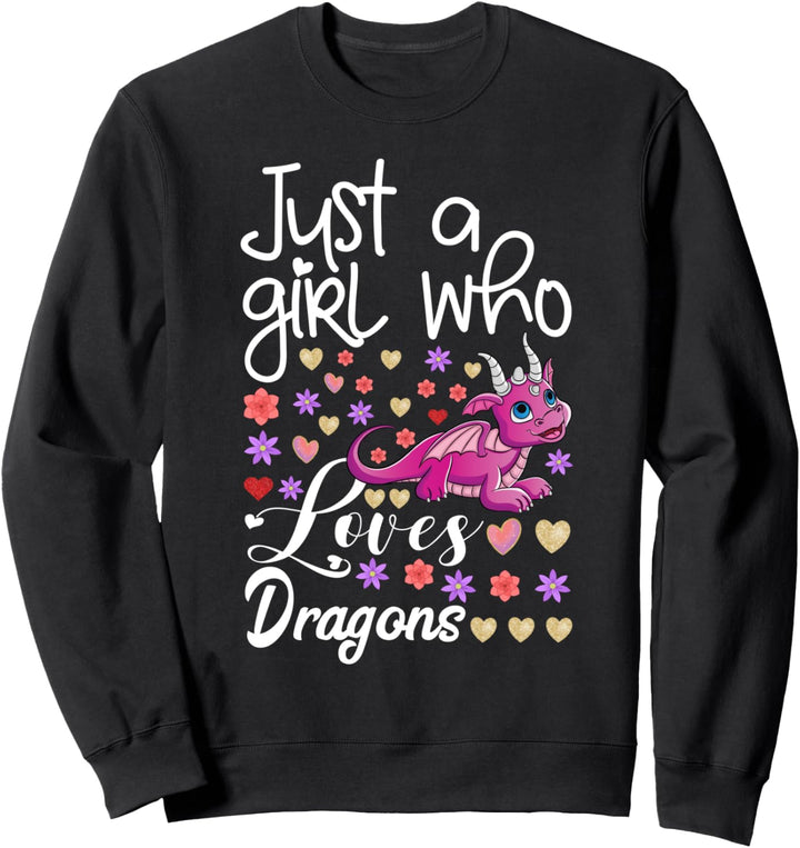 Funny Lying Lizard Gifts Girls Just A Girl Who Loves Dragons Sweatshirt