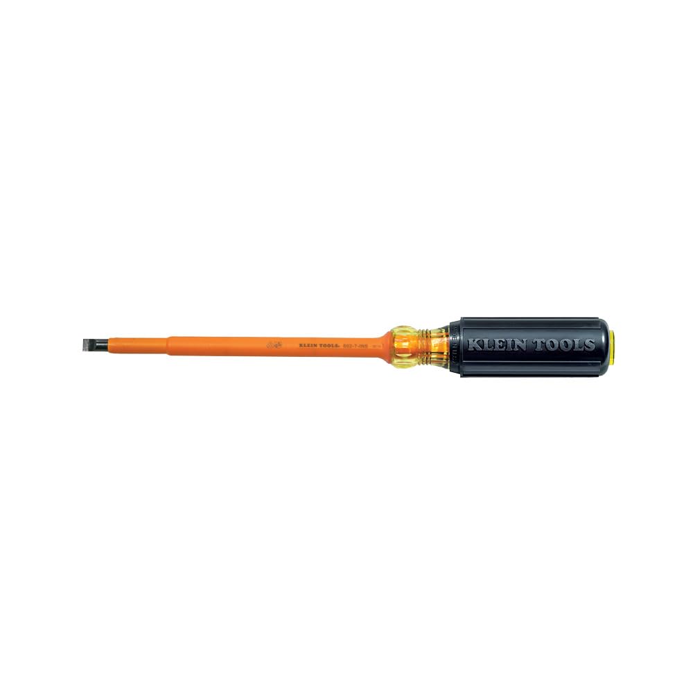 Klein Tools 602-7-INS Flachkopf-Schraubendreher, 5/16 Zoll Schrankspitze, isoliert, 17,8 cm Schaft 7