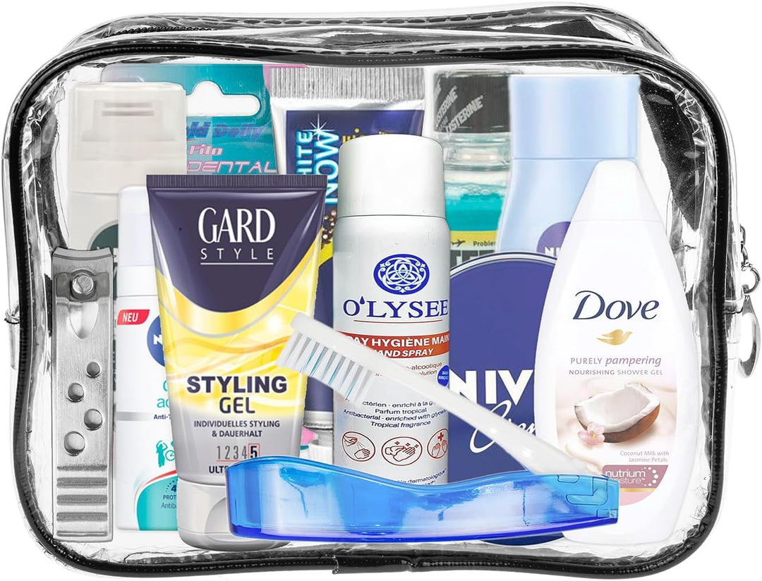 Reise-Essentials-Kit, Reiseset geeignet für Handgepäck, Urlaub und Geschäftsreisen, bestehend aus Al