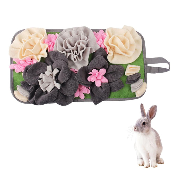 Futtermatte für Kaninchen, Hasen Schnüffelteppich, Schnüffelmatte Kleintiere mit Hängendem Seil für
