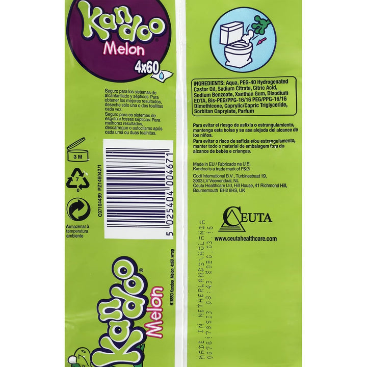 Kandoo Kandoo 0514400015 Nachfüll-Reinigungstücher, Duftmelone, 4 x 60 Stück, 118,9 g