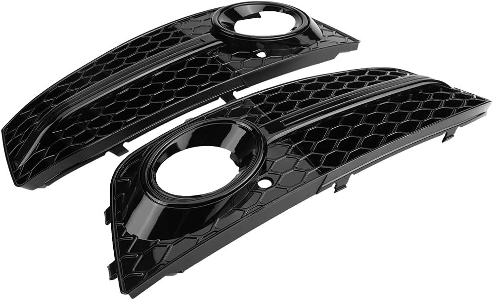 Gitter Nebelscheinwerfer, 2 Stück für RS4 Style Glossy Black Nebelscheinwerfer Frontgrill für A4 B8
