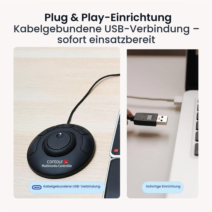 Contour Multimedia Controller Xpress | Ergonomisches Jog Wheel für Video/Music/Bildbearbeitung | USB