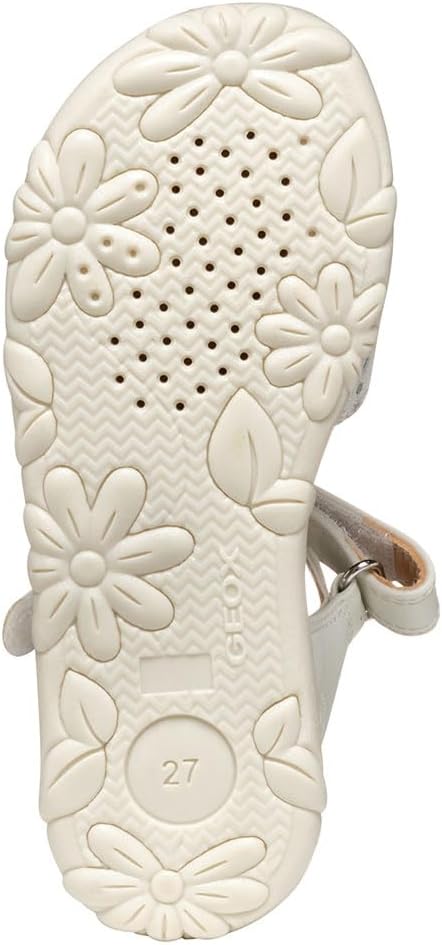 Geox Mädchen J Haiti Girl Sandal, Off White Multicolor