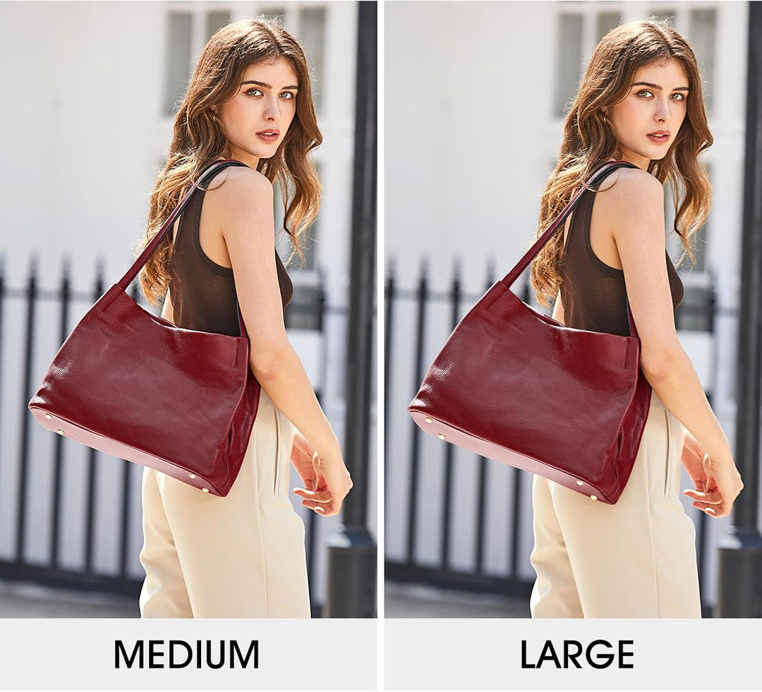 Kattee Soft Damen Echtes Leder Totes Umhängetasche Geldbörsen und Handtaschen Umhängetasche mit Magn