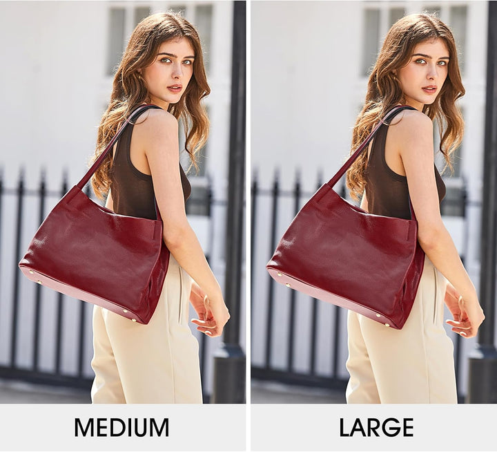 Kattee Soft Damen Echtes Leder Totes Umhängetasche Geldbörsen und Handtaschen Umhängetasche mit Magn