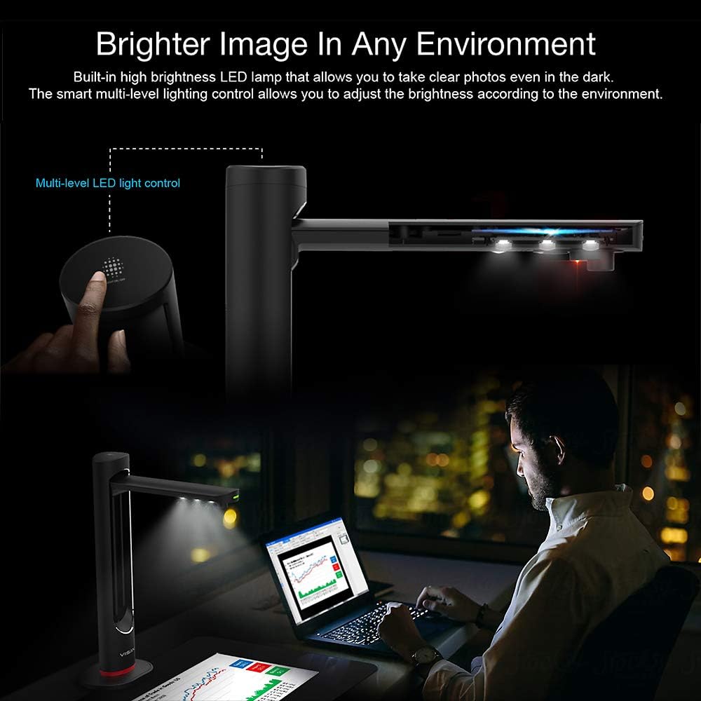Viisan K21 Dokumenten-& Buchscanner Max Scanbereich A3. 21MP Sensor Buch-Doppelseiten Glätten & Auft