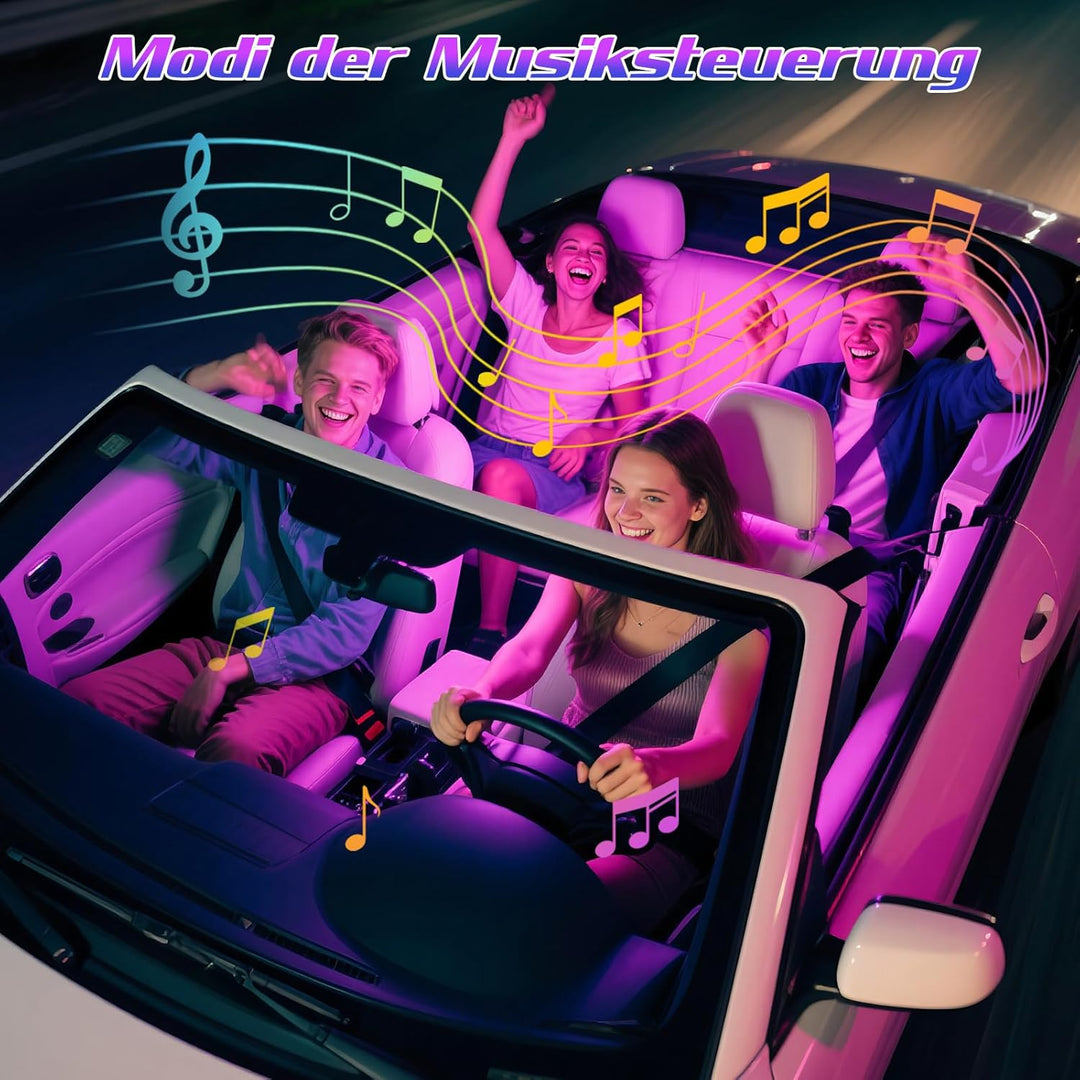 Winzwon LED Innenbeleuchtung Auto, Geschenke für Männer Frauen, Auto Zubehör LED Strip Innenraumbele