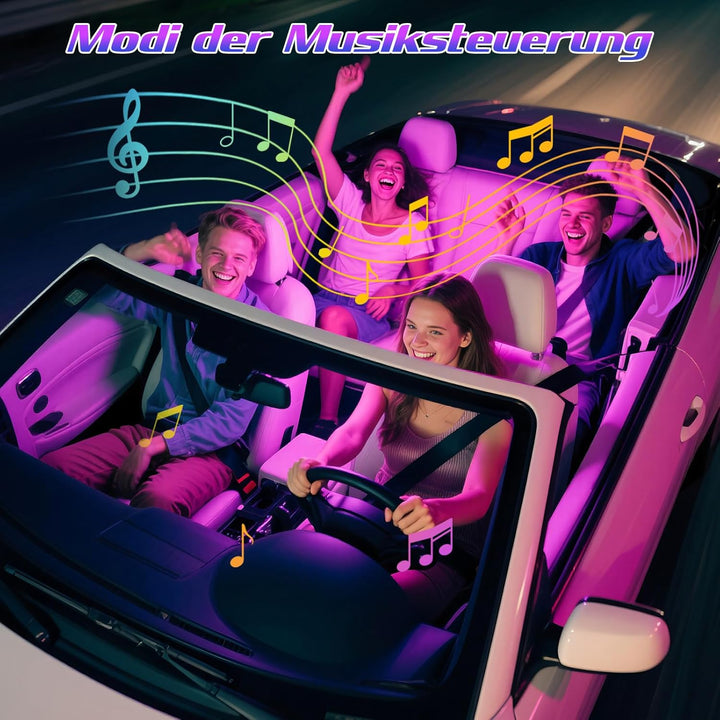 Winzwon LED Innenbeleuchtung Auto, Geschenke für Männer Frauen, Auto Zubehör LED Strip Innenraumbele