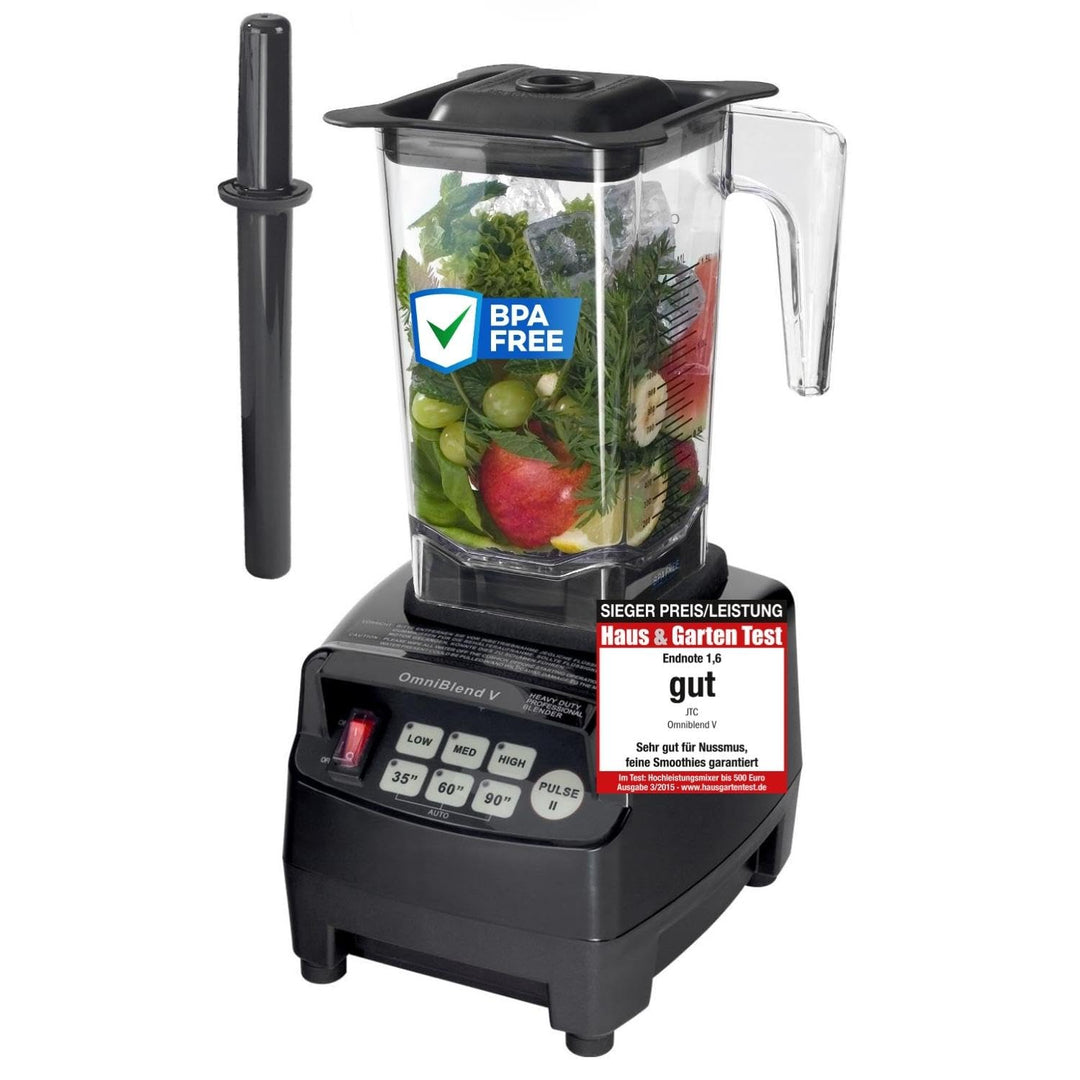 OmniBlend Smoothie Maker 1,5L in schwarz I Smoothie Mixer inkl. BPA-freiem Behälter &amp; 6-Klingen-Syst