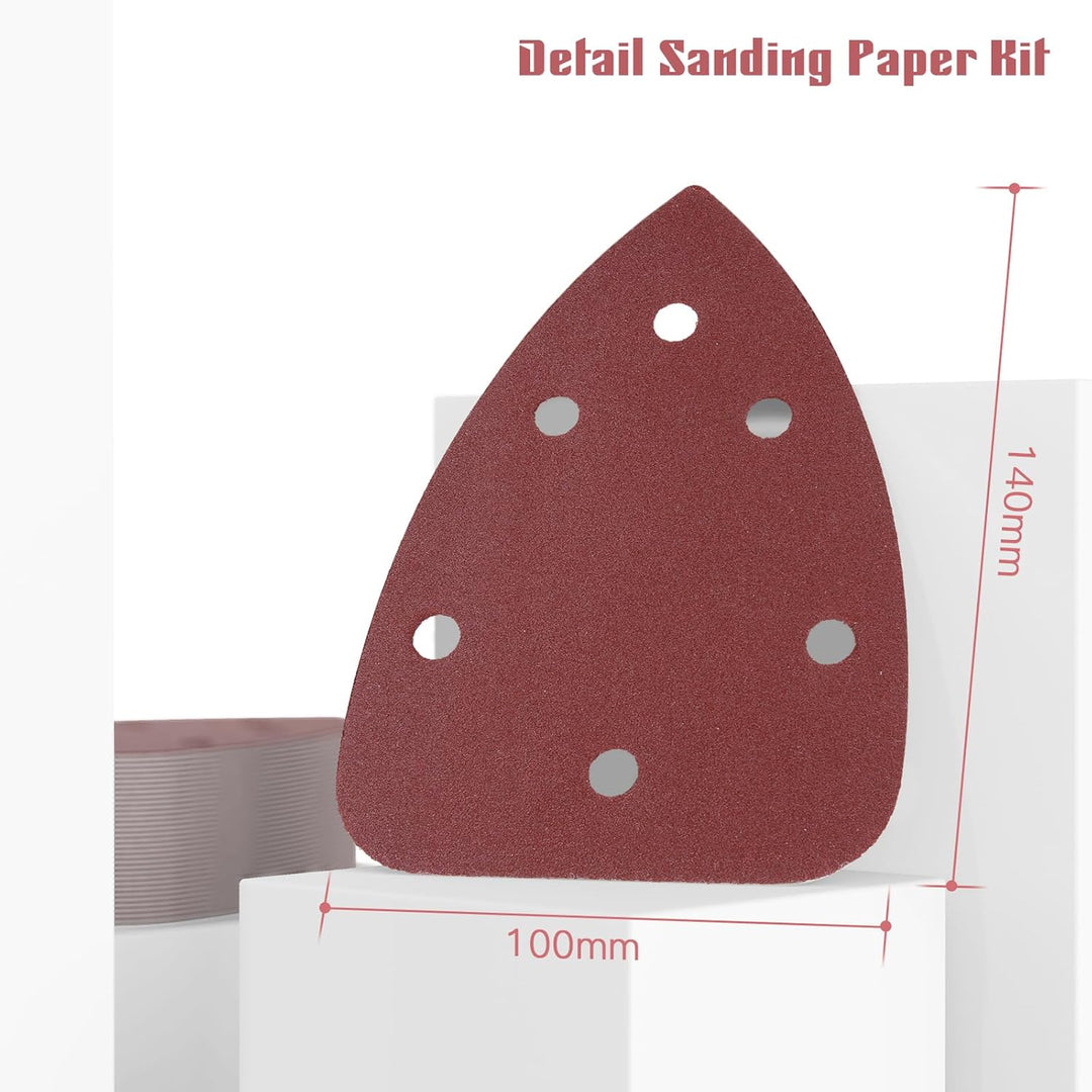 Irfora Detail-Schleifpapier-Set, Maus-Schleifpapier, 140 x 100 mm, 6 Löcher, 40 Stück