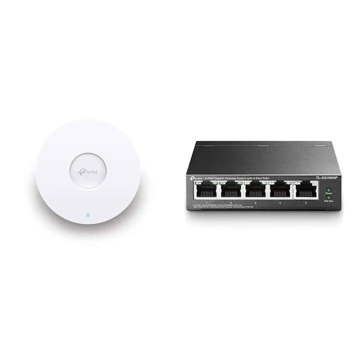 TP-Link EAP653 AX3000 Gigabit Dualband WiFi 6 WLAN Access Point mit TL-SG1005P 5-Port Gigabit PoE Sw