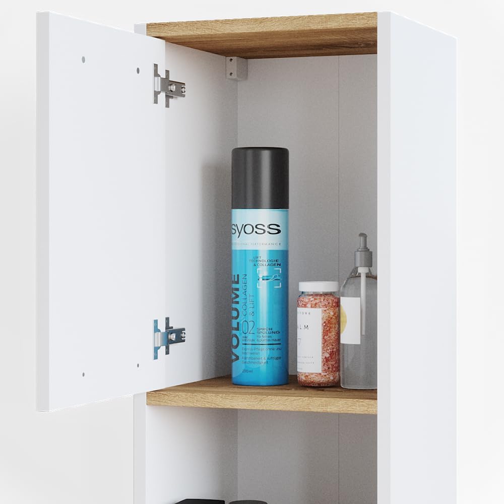 Vicco Badschrank Elvio, Weiss/Sonoma, 32 x 68 cm Hängeschrank, Hängeschrank