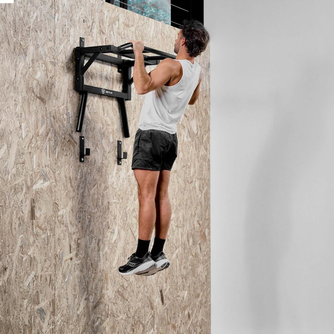 Klimmzugstange Wand 2 in 1 Klimmzüge & Dips | Verstärkter Stahl, Max. Belastung 250 kg | Wandmontage